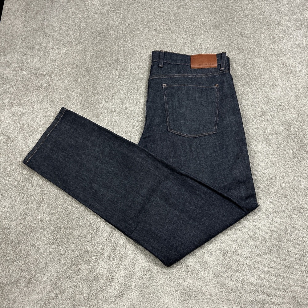 Mott & Bow Slim Mosco Jeans Mens 36x31 Blue Dark Wash Straight Stretch Denim